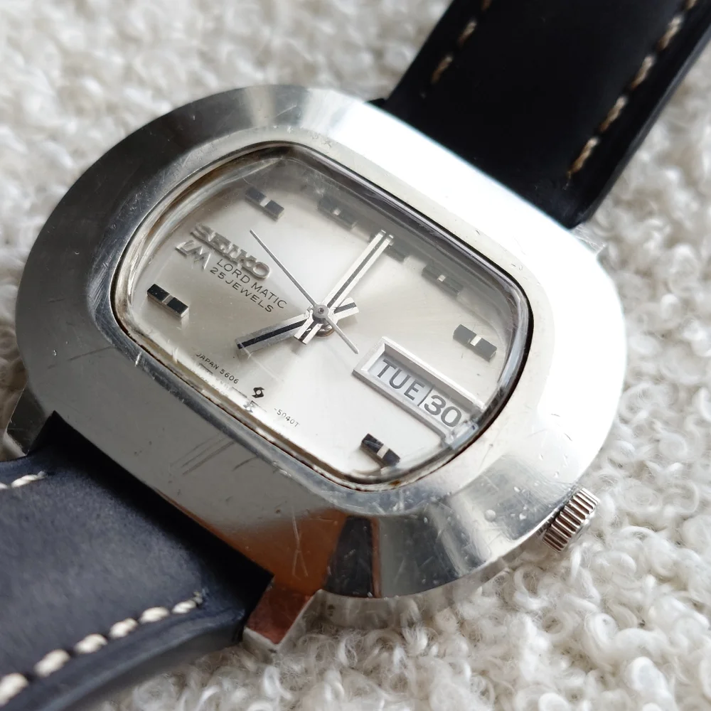 Seiko Lord Matic 25 Jewels Automatic “TV Dial” Vintage Watch Japan 1970s Rare - Picture 5 of 11